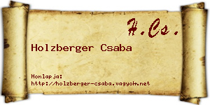 Holzberger Csaba névjegykártya